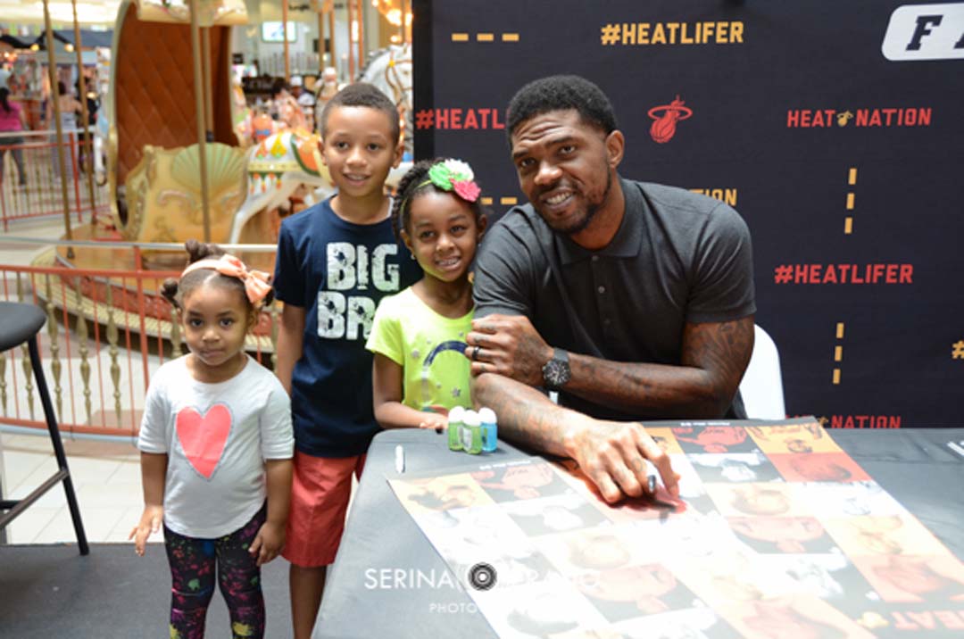 Udonis Halslem from Miami Heat at Southland Mall for Kids Week